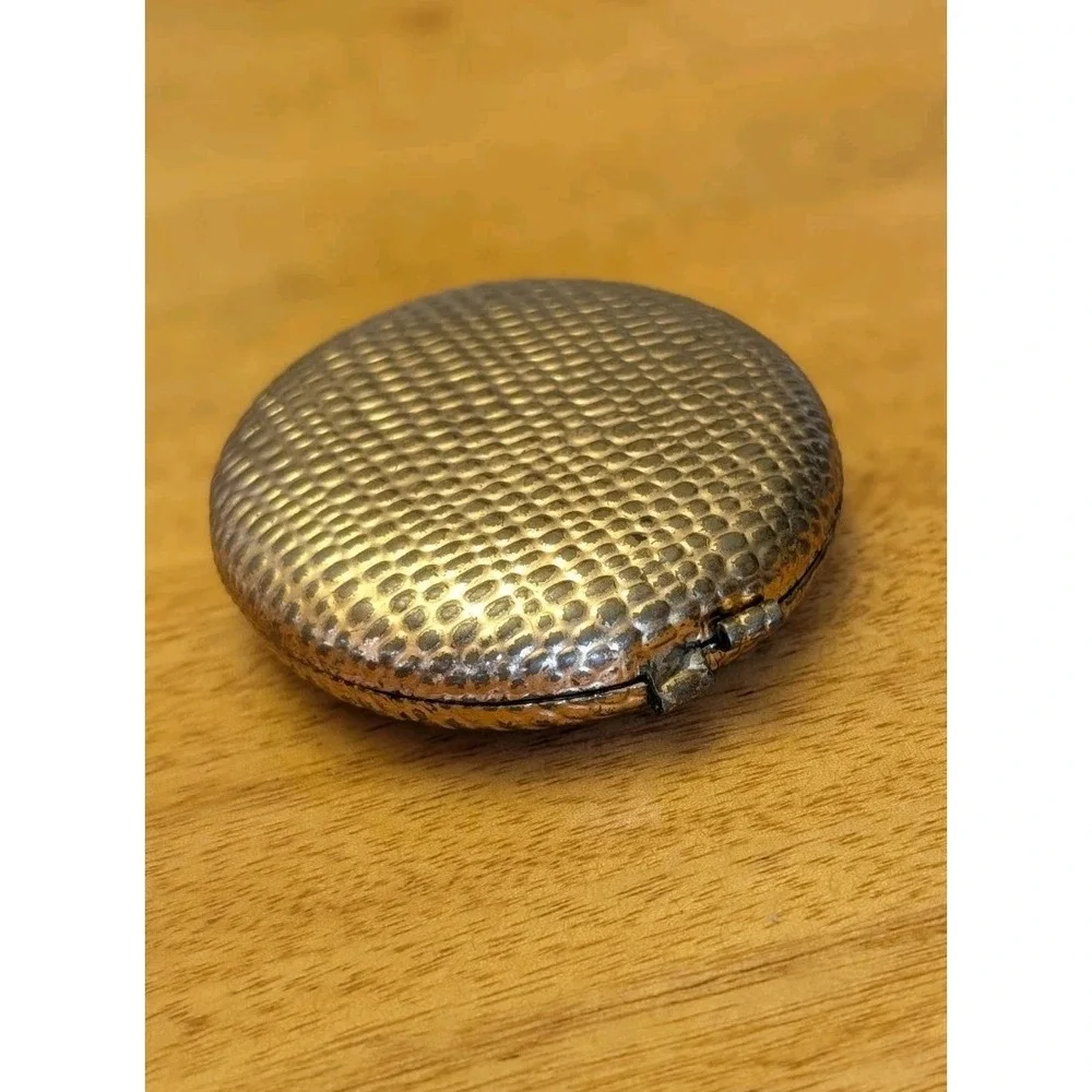 Vintage Revlon Touch & Glow Gold Tone Textured Compact Mirror Empty For Refill